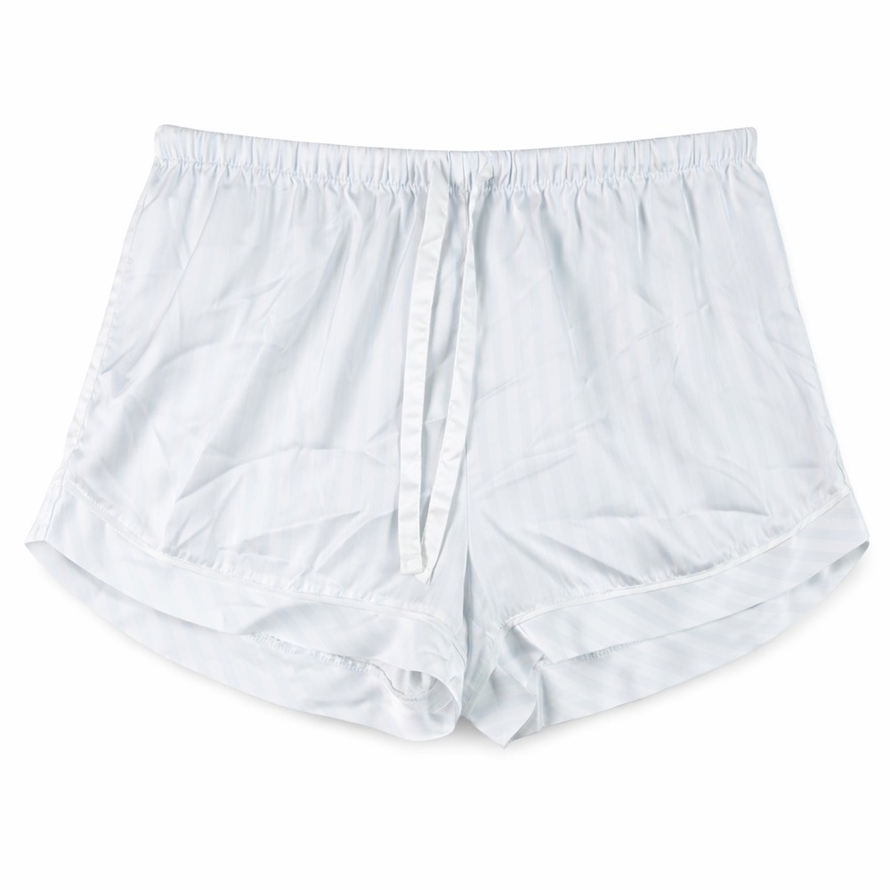 Stars Above Womens Pajama Lounge Shorts Large White Blue Stripe Sleepwear